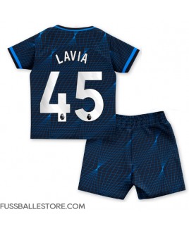 Günstige Chelsea Romeo Lavia #45 Auswärts Trikotsatzt Kinder 2023-24 Kurzarm (+ Kurze Hosen)
